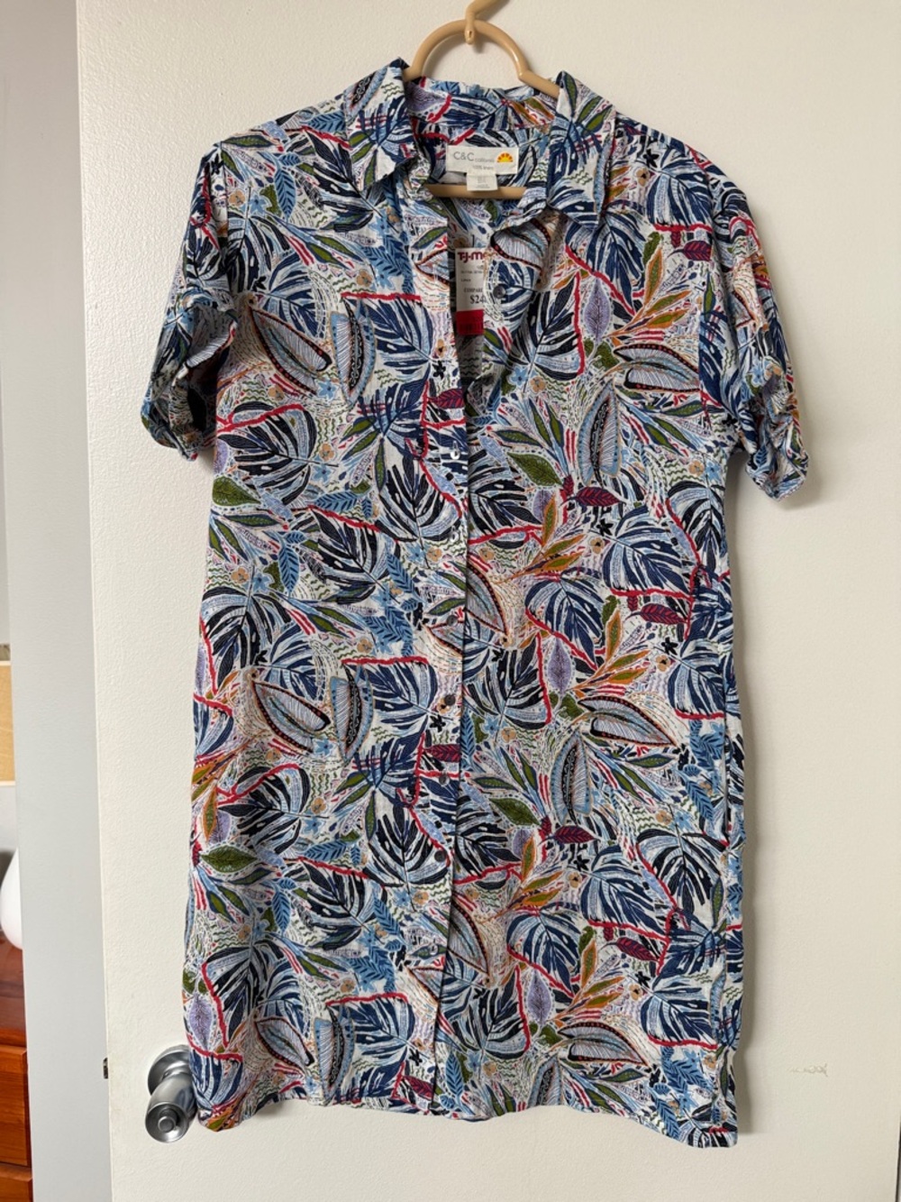 C&C California Multicolor Leaf-Print Midi Dress